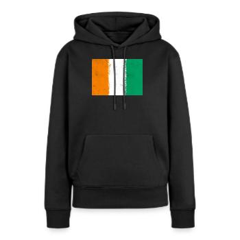 Flagge von Côte d'Ivoire - Frauen Premium Bio Hoodie - Schwarz - Vorne - Julia (174cm)