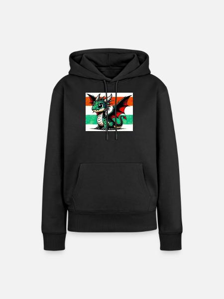 Drache - Frauen Premium Bio Hoodie - Schwarz