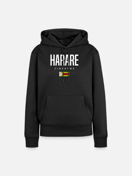 Harare Simbabwe - Frauen Premium Bio Hoodie - Schwarz