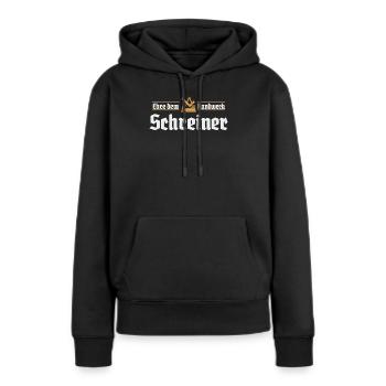 Charpentier Artisanat Guilde Signe Guilde Artisan - Sweat à capuche Premium bio Femme - noir - Devant - Julia (174cm)