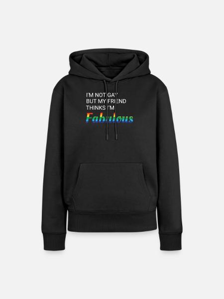 Freundschaft Stolz Regenbogen Design - Frauen Premium Bio Hoodie - Schwarz