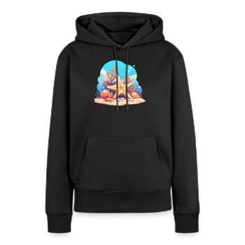 Étoile de mer Étoile de mer - Sweat à capuche Premium bio Femme - noir - Devant - Julia (174cm)