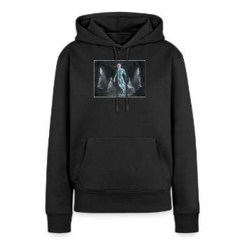 Fantôme numérique dans la maison hantée - Sweat à capuche Premium bio Femme - noir - Devant - Julia (174cm)