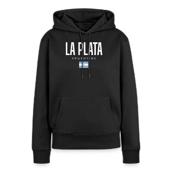 La Plata Argentine Argentins - Sweat à capuche Premium bio Femme - noir - Devant - Julia (174cm)