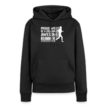 Cadeau de course génial pour marathonien - Sweat à capuche Premium bio Femme - noir - Devant - Julia (174cm)