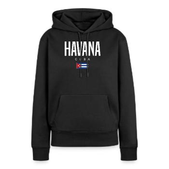 La Havane Cuba Cubains - Sweat à capuche Premium bio Femme - noir - Devant - Julia (174cm)