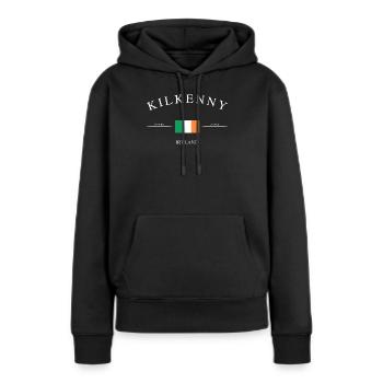 Kilkenny, Irlande – Souvenirs et cadeaux de vacances - Sweat à capuche Premium bio Femme - noir - Devant - Julia (174cm)