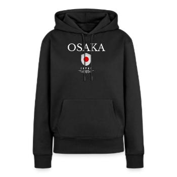 Osaka Japon, souvenir d’Osaka - Sweat à capuche Premium bio Femme - noir - Devant - Julia (174cm)