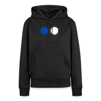 Bleu Blanc - Sweat à capuche Premium bio Femme - noir - Devant - Julia (174cm)