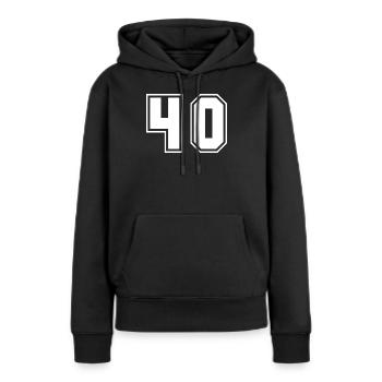 Sportliches Zahlendesign 40 Geburtstag - Frauen Premium Bio Hoodie - Schwarz - Vorne - Julia (174cm)