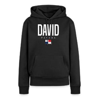 David Panama Panamaer - Frauen Premium Bio Hoodie - Schwarz - Vorne - Julia (174cm)