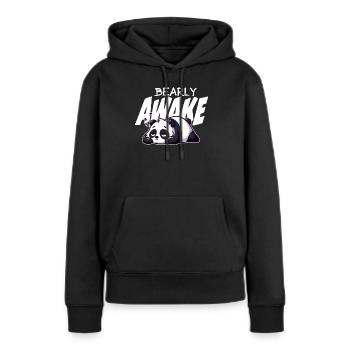 Früh erwachen Panda Illustration - Frauen Premium Bio Hoodie - Schwarz - Vorne - Julia (174cm)