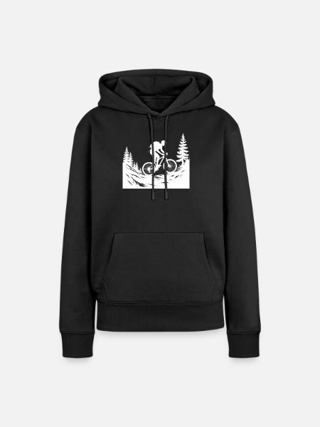 MTB Mountainbike - Frauen Premium Bio Hoodie - Schwarz