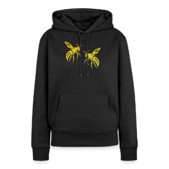 Biene Wespe - Frauen Premium Bio Hoodie - Schwarz - Vorne - Julia (174cm)