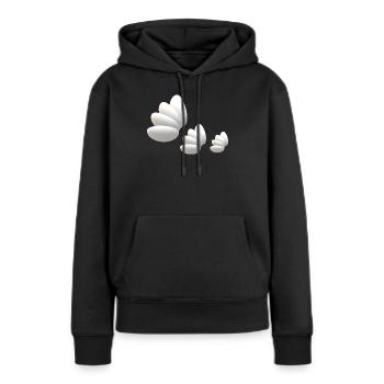Fliegende Federn... - Frauen Premium Bio Hoodie - Schwarz - Vorne - Julia (174cm)