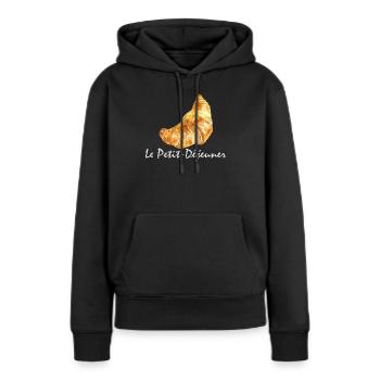 Croissant Petit-déjeuner Français Design - Sweat à capuche Premium bio Femme - noir - Devant - Julia (174cm)