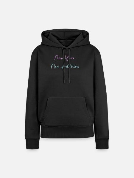 Gender Reveal Neujahr - Frauen Premium Bio Hoodie - Schwarz