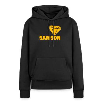 Edel Samson - Frauen Premium Bio Hoodie - Schwarz - Vorne - Julia (174cm)