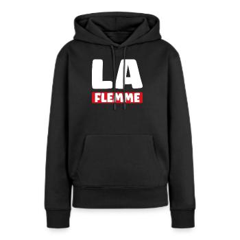Faul - Frauen Premium Bio Hoodie - Schwarz - Vorne - Julia (174cm)