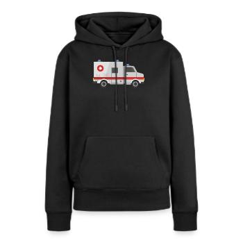 Ambulance - Sweat à capuche Premium bio Femme - noir - Devant - Julia (174cm)