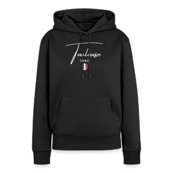 Toulouse, Frankreich, elegantes Design Toulouse - Frauen Premium Bio Hoodie - Schwarz - Vorne - Julia (174cm)