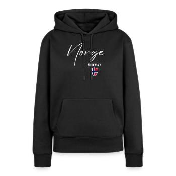 Norwegischer Stolz, norwegisches Erbe - Frauen Premium Bio Hoodie - Schwarz - Vorne - Julia (174cm)