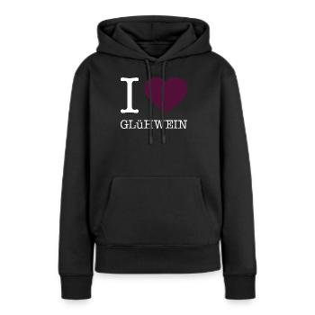 I love Glühwein - Frauen Premium Bio Hoodie - Schwarz - Vorne - Julia (174cm)