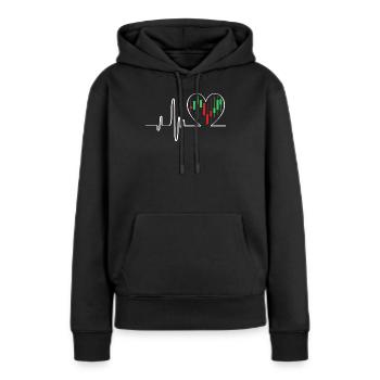 Trading Finanzen Aktien Geld Bitcoin Kapital - Frauen Premium Bio Hoodie - Schwarz - Vorne - Julia (174cm)