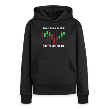 Finanzen Aktien Geld Trading Bitcoin Kapital - Frauen Premium Bio Hoodie - Schwarz - Vorne - Julia (174cm)