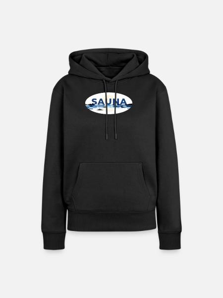 Sauna Finland - Dame Premium hoodie, økologisk bomuld - sort