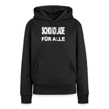 Schokolade - Frauen Premium Bio Hoodie - Schwarz - Vorne - Julia (174cm)