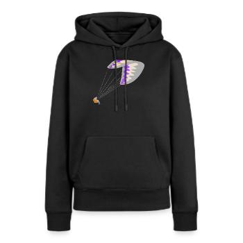 Gleitschirm - Frauen Premium Bio Hoodie - Schwarz - Vorne - Julia (174cm)