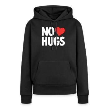 Pas de câlins s’il te plaît garde tes distances câlins antisociaux - Sweat à capuche Premium bio Femme - noir - Devant - Julia (174cm)