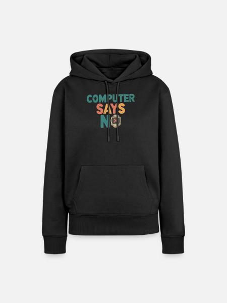Retro Computer sagt Nein - Frauen Premium Bio Hoodie - Schwarz