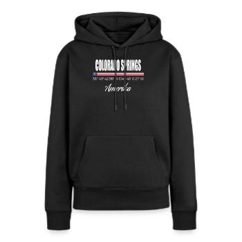 Colorado Springs - Frauen Premium Bio Hoodie - Schwarz - Vorne - Julia (174cm)