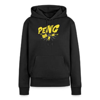 Motif explosion de Peng yellowbang - Sweat à capuche Premium bio Femme - noir - Devant - Julia (174cm)