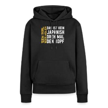 Va chercher de la bière, humour, fans de bière, pils, bière gratuite. - Sweat à capuche Premium bio Femme - noir - Devant - Julia (174cm)
