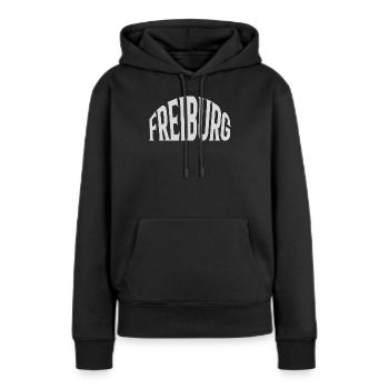 Fribourg - Sweat à capuche Premium bio Femme - noir - Devant - Julia (174cm)