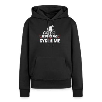 Ich kann nicht, ich habe Radfahren und Aperitif - Frauen Premium Bio Hoodie - Schwarz - Vorne - Julia (174cm)
