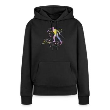 Ski de fond Ski de fond - Sweat à capuche Premium bio Femme - noir - Devant - Julia (174cm)