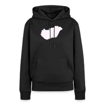 Pays hongrois - Sweat à capuche Premium bio Femme - noir - Devant - Julia (174cm)