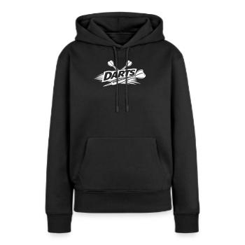 Darts Dartpfeil - Frauen Premium Bio Hoodie - Schwarz - Vorne - Julia (174cm)