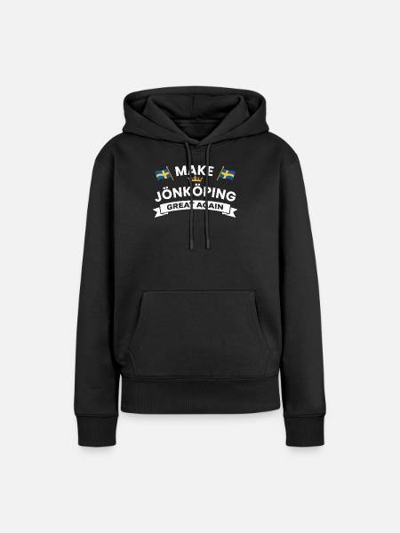 Jönköping City Crest Flag - Frauen Premium Bio Hoodie - Schwarz