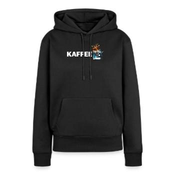 Mascotte du café Splash - Sweat à capuche Premium bio Femme - noir - Devant - Julia (174cm)