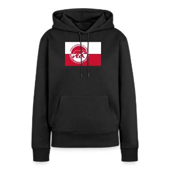 Groenland - Faire disparaître l’Amérique (Édition drapeau) - Sweat à capuche Premium bio Femme - noir - Devant - Julia (174cm)