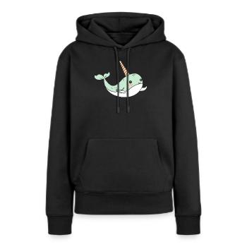 narval - Sweat à capuche Premium bio Femme - noir - Devant - Julia (174cm)