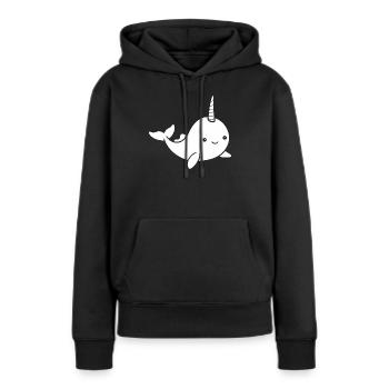narval - Sweat à capuche Premium bio Femme - noir - Devant - Julia (174cm)
