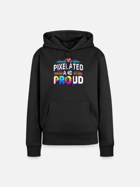 Pixel - Frauen Premium Bio Hoodie - Schwarz