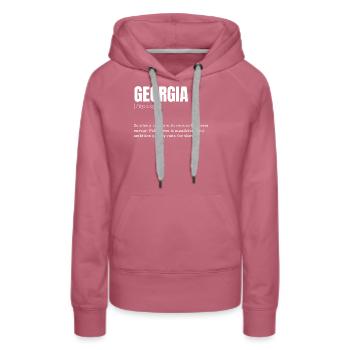 Georgia Charme Geschäftsdynamik - Frauen Premium Bio Hoodie - Malve - Vorne - Isabella (175cm)