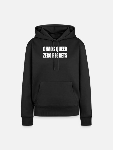 Chaos Queer Zero Reue - Frauen Premium Bio Hoodie - Schwarz